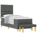 Box spring seng med hovedgærde Mørkegrå 200 x 80 cm Stof