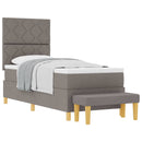 Box spring seng med hovedgærde Gråbrun 200 x 80 cm Stof
