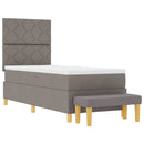 Box spring seng med hovedgærde Gråbrun 200 x 80 cm Stof