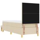 Box spring seng med pude med hovedgærde Creme 200 x 80 cm Stof