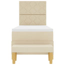 Box spring seng med pude med hovedgærde Creme 200 x 80 cm Stof