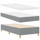 Box spring seng med pude Lysegrå 190 x 90 cm Stof
