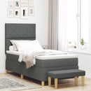 Box spring seng med pude Mørkegrå 190 x 90 cm Stof