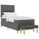 Box spring seng med pude Mørkegrå 190 x 90 cm Stof