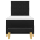 Box spring seng med pude med hovedgærde Sort 190 x 90 cm Stof