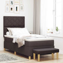 Box spring seng med hovedgærde Mørk Brun 190 x 90 cm Stof