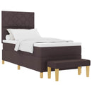 Box spring seng med hovedgærde Mørk Brun 190 x 90 cm Stof