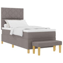 Box spring seng med pude Gråbrun 190 x 90 cm Stof