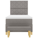 Box spring seng med pude Gråbrun 190 x 90 cm Stof