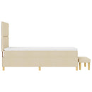 Box spring seng med pude med hovedgærde Creme 190 x 90 cm Stof