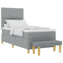 Box spring seng med hovedgærde Lysegrå 200 x 80 cm Stof