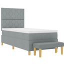 Box spring seng med hovedgærde Lysegrå 200 x 80 cm Stof