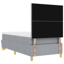 Box spring seng med hovedgærde Lysegrå 200 x 80 cm Stof