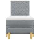 Box spring seng med hovedgærde Lysegrå 200 x 80 cm Stof