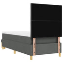 Box spring seng med hovedgærde Mørkegrå 200 x 90 cm Stof