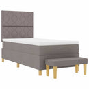 Box spring seng med hovedgærde Gråbrun 90 x 200 cm Stof