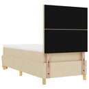 Box spring seng med hovedgærde Creme 200 x 90 cm Stof