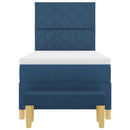 Box spring seng med pude med hovedgærde Blå 200 x 90 cm Stof