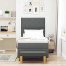 Box spring seng med pude Mørkegrå 200 x 100 cm Stof