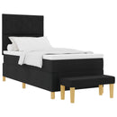 Box spring seng med pude med hovedgærde Sort 200 x 100 cm Stof