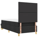 Box spring seng med pude med hovedgærde Sort 200 x 100 cm Stof
