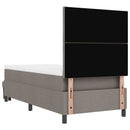 Box spring seng med hovedgærde Gråbrun 100 x 200 cm Stof