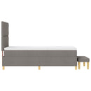 Box spring seng med hovedgærde Gråbrun 100 x 200 cm Stof