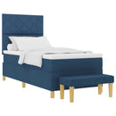 Box spring seng med hovedgærde Blå 200 x 100 cm Stof