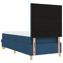 Box spring seng med hovedgærde Blå 200 x 100 cm Stof