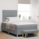 Box spring seng med pude Lysegrå 190 x 120 cm Stof