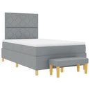 Box spring seng med pude Lysegrå 190 x 120 cm Stof