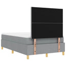 Box spring seng med pude Lysegrå 190 x 120 cm Stof