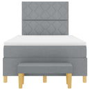 Box spring seng med pude Lysegrå 190 x 120 cm Stof