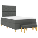 Box spring seng med hovedgærde Mørkegrå 190 x 120 cm Stof