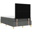 Box spring seng med hovedgærde Mørkegrå 190 x 120 cm Stof