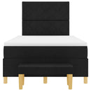 Box spring seng med hovedgærde Sort 190 x 120 cm Stof