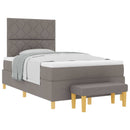 Box spring seng med hovedgærde Gråbrun 190 x 120 cm Stof