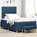 Box spring seng med pude med hovedgærde Blå 190 x 120 cm Stof