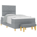 Box spring seng med pude Lysegrå 200 x 120 cm Stof