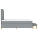 Box spring seng med pude Lysegrå 200 x 120 cm Stof