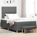 Box spring seng med pude Mørkegrå 200 x 120 cm Stof
