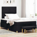 Box spring seng med pude med hovedgærde Sort 200 x 120 cm Stof