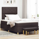 Box spring seng med hovedgærde Mørkebrun 200 x 120 cm Stof