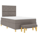Box spring seng med hovedgærde Gråbrun 200 x 120 cm Stof