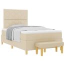 Box spring seng med hovedgærde Creme 200 x 120 cm Stof