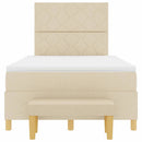 Box spring seng med hovedgærde Creme 200 x 120 cm Stof