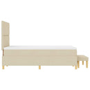 Box spring seng med hovedgærde Creme 200 x 120 cm Stof