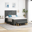 Box spring seng med hovedgærde Mørkegrå 190 x 140 cm Stof