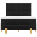 Box spring seng med pude med hovedgærde Sort 190 x 140 cm Stof