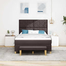 Box spring seng med hovedgærde Mørkebrun 190 x 140 cm Stof
